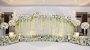 Wedding backdrop with flower and wedding decoration
