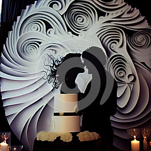 Wedding Backdrop Wallpaper with Flower and other Ornaments