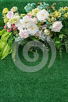 Wedding backdrop, wedding flower decoration, rose wall, colorful background, fresh rose, bunch of flower