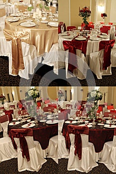 Wedding ballroom, multicam, screen split in four parts