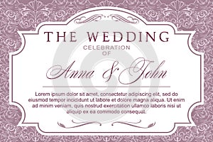 Wedding banner or invitations in Baroque style