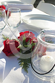 Wedding Banquet Candles and Rose and Cedar Bundles