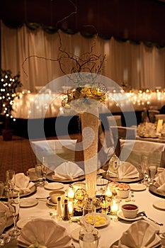 Wedding banquet centrepiece photo