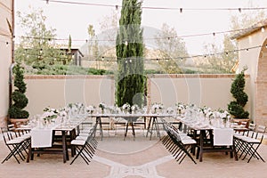 Wedding banquet decoration in Italy