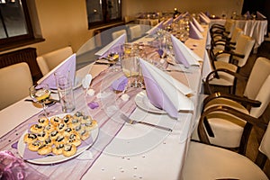 Wedding banquet table setting