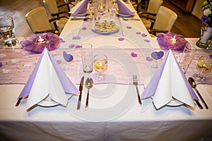 Wedding banquet table setting