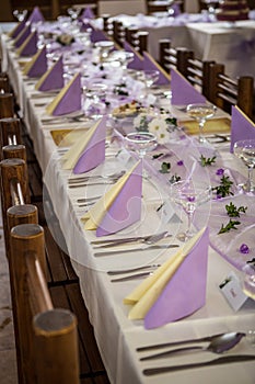 Wedding banquet table setting