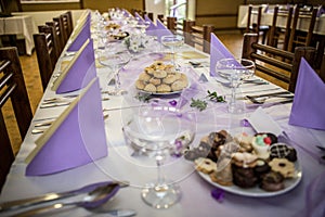 Wedding banquet table setting