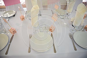 Wedding banquet table setting