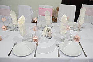 Wedding banquet table setting