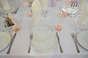 Wedding banquet table setting