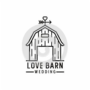 wedding barn logo, Vintage Retro Rustic Barn logo design