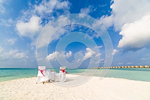 Wedding on the beach .