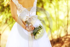 Wedding Beautiful bride with bouquet