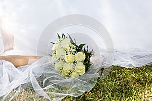 Wedding Beautiful bride with bouquet