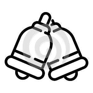 Wedding bells icon, outline style