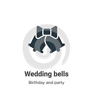 Wedding bells vector icon on white background. Flat vector wedding bells icon symbol sign from modern birthday and party