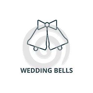 Wedding bells  vector line icon, linear concept, outline sign, symbol