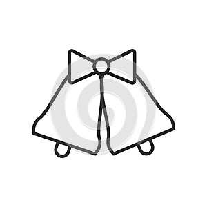 Wedding bells vector line icon, sign, illustration on background, editable strokes
