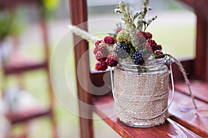 Wedding berries in jar