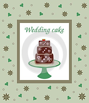 Wedding or birthday cake card