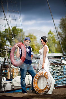 Wedding, boat