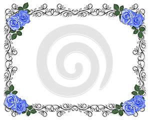 Wedding border Blue roses