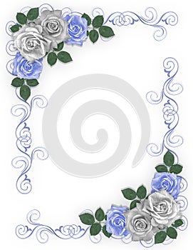 Boda fronteras azul rosas 