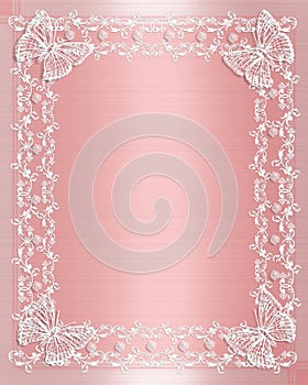 Wedding Border Pink Satin and lace