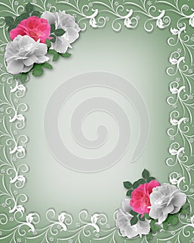 Wedding Border Pink and White Roses