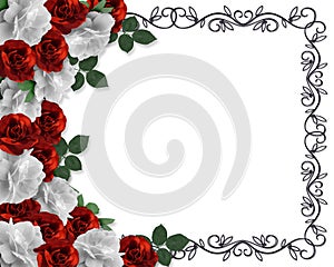 Wedding Border Red Roses ornamental