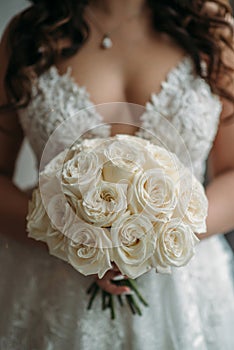 Wedding bouquet of the bride in hand