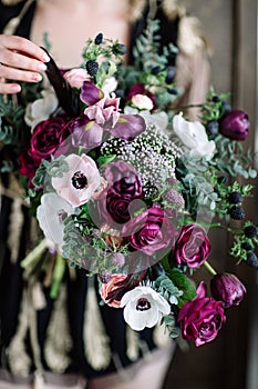 Wedding bouquet. Bride`s flowers