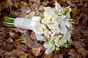 Wedding bouquet. Bride`s flowers