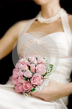 Wedding bouquet in bride's hands