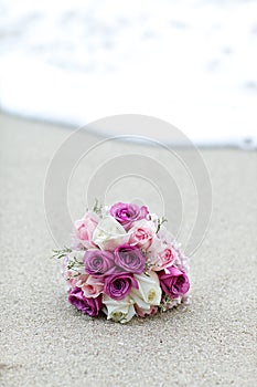 Wedding bouquet flower on beach