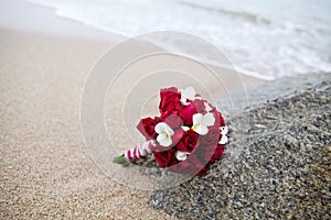 Wedding bouquet flower on beach