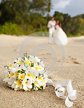 Wedding bouquet frangipani