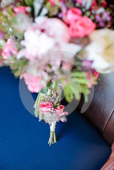 Wedding bouquet with pink flowers