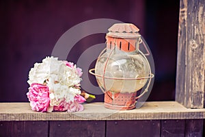 Wedding bouquet in romantic and vintage style