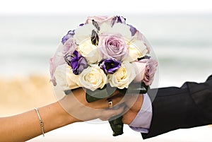 Wedding bouquet with roses