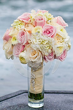 Wedding bouquet with roses