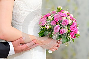 wedding bouquet of roses.