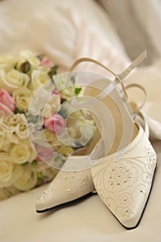 Wedding bouquet & shoes