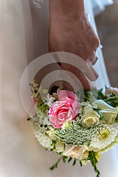 Wedding bouquet with summer flowers