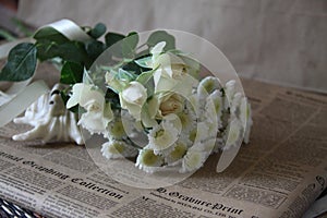Wedding bouquet of white flowers