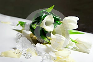 Wedding bouquet of white flowers