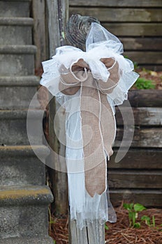 Wedding Bow decoration by the stairs