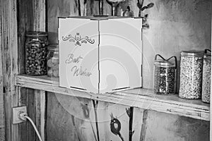 Wedding box in black and white.