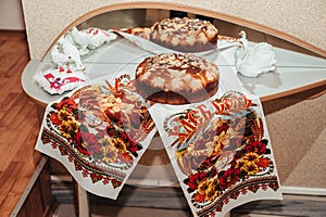 Wedding bread from wheat flour dough decorated